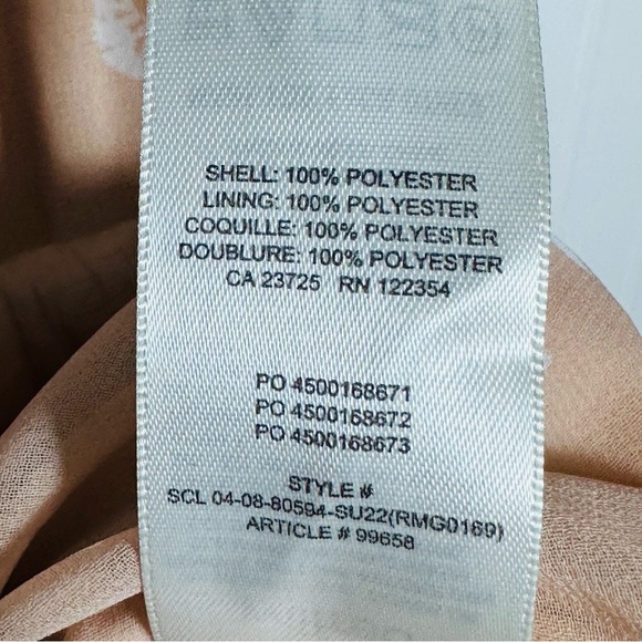 Aritzia Wilfred Daydreamer Mini Dress Pink Floral long-sleeve pleated chiffon M - Picture 10 of 11